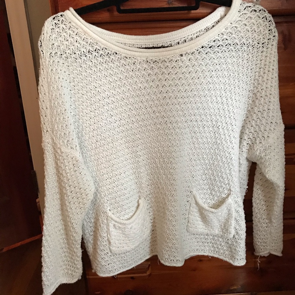 knit white sweater